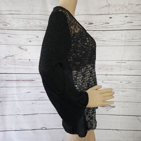 Ball of Cotton Black Lace Sweater Medium - Picture 4 of 7